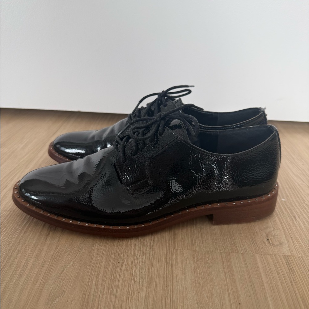 Vince Camuto Black Patent Leather Oxfords